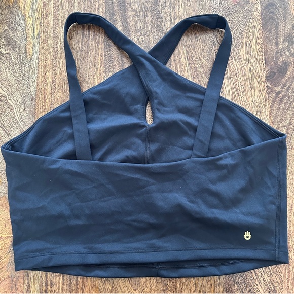 Spiritual Gangster Black Jules Cross Neck Crop Tank - Picture 4 of 6